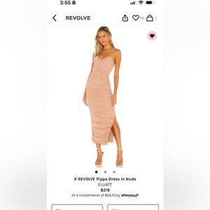 X Revolve Pippa Dress in nude